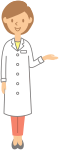 medical doctor - woman, pointing right